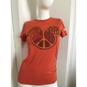 Disney Orange Mickey Mouse Short Sleeve Tee